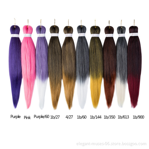 20" 26" Yaki Straight wholesale high temperature quality ez  prestretched ombre jumbo synthetic braiding hair extension